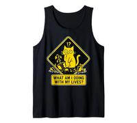 What Am I Doing with My Lives - Funny Cat Tank Top