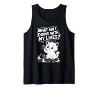 What Am I Doing with My Lives - Funny Cat Tank Top