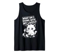 What Am I Doing with My Lives - Funny Cat Tank Top