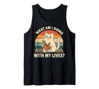 What Am I Doing with My Lives - Funny Cat Tank Top