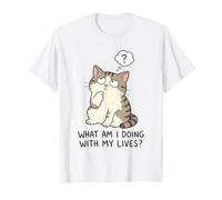 What Am I Doing with My Lives Funny Nine Lives Cat Quote T-Shirt