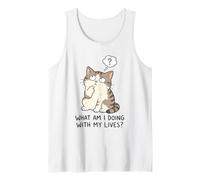 What Am I Doing with My Lives Funny Nine Lives Cat Quote Tank Top
