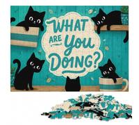 What Are You Doing？ Cats Wooden Puzzle 300 Pieces | Adult Puzzle - screen-free home activity on weekends.