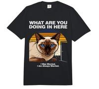 What are You Doing in Here Anxious Siamese Cat Comfort Colors Adult Heavyweight T-Shirt