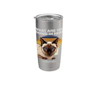 What are You Doing in Here Anxious Siamese Cat Stainless Steel Insulated Tumbler