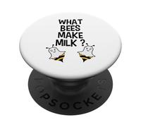 What Bees Make Milk Funny Cute Boo Bees Halloween Joke PopSockets Adhesive PopGrip