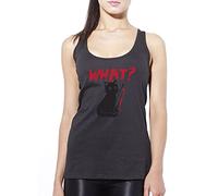 What? Cat - Womens Vest Tank Top - Funny Horror XL Black