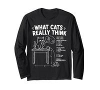 What Cats Really Think Cat Physics Funny Feline Science Math Long Sleeve T-Shirt