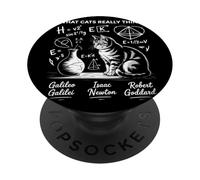 What Cats Really Think Chalkboard Science Cat Physics Humor PopSockets Adhesive PopGrip