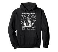 What Cats Really Think Chalkboard Science Cat Physics Humor Pullover Hoodie
