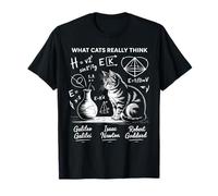 What Cats Really Think Chalkboard Science Cat Physics Humor T-Shirt