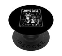 What Cats Really Think Funny Chalkboard Science Design PopSockets Adhesive PopGrip