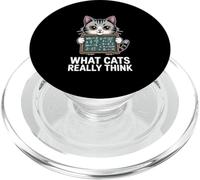What Cats Really Think Funny Chalkboard Science Design PopSockets PopGrip for MagSafe