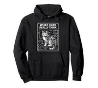 What Cats Really Think Funny Chalkboard Science Design Pullover Hoodie