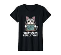 What Cats Really Think Funny Chalkboard Science Design Value Graphic T-Shirt