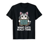 What Cats Really Think Funny Chalkboard Science Design Value Graphic T-Shirt
