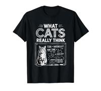What Cats Really Think Funny Chalkboard Science Design Value Graphic T-Shirt