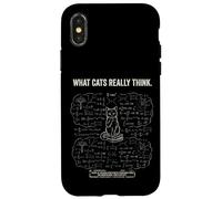 What Cats Really Think Funny Math Physics Cat Case for iPhone X/XS