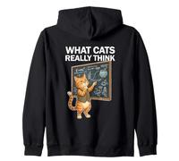 What Cats Really Think Funny Physics Cat Humor Zip Hoodie