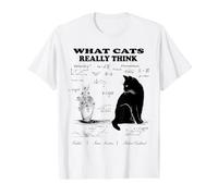 What Cats Really Think Funny Physics Science Cat Design Value Graphic T-Shirt, Men, White, M