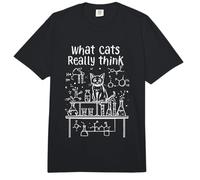 What Cats Really Think, Funny Physics Science for Cat Lovers Comfort Colors Adult Heavyweight T-Shirt
