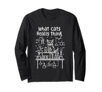 What Cats Really Think, Funny Physics Science for Cat Lovers Long Sleeve T-Shirt