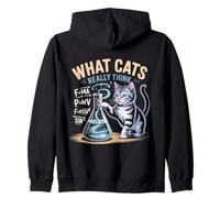 What Cats Really Think, Funny Physics Science For Cat Lovers Zip Hoodie