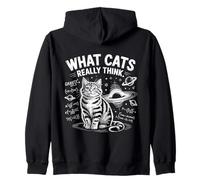 What Cats Really Think, Funny Physics Science For Cat Lovers Zip Hoodie