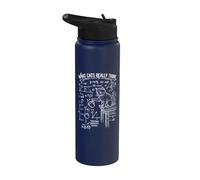 What Cats Really Think Funny Sarcastic Science & Physics Cat Stainless Steel Insulated Water Bottle