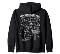 What Cats Really Think Funny Sarcastic Science & Physics Cat Zip Hoodie