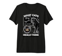 What Cats Really Think Funny Science Cat Illustration Premium T-Shirt