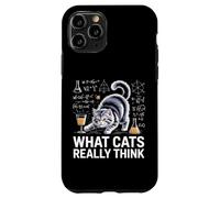 What Cats Really Think Funny Science Cat Knock Over Drink Case for iPhone 11 Pro
