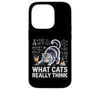 What Cats Really Think Funny Science Cat Knock Over Drink Case for iPhone 14 Pro