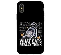 What Cats Really Think Funny Science Cat Knock Over Drink Case for iPhone X/XS