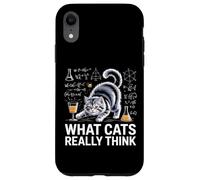 What Cats Really Think Funny Science Cat Knock Over Drink Case for iPhone XR