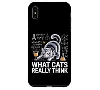 What Cats Really Think Funny Science Cat Knock Over Drink Case for iPhone XS Max