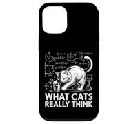 What Cats Really Think Funny Science Cat Knock Over Glass Case for iPhone 12/12 Pro