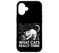 What Cats Really Think Funny Science Cat Knock Over Glass Case for iPhone 16