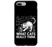 What Cats Really Think Funny Science Cat Knock Over Glass Case for iPhone 7 Plus/8 Plus