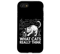 What Cats Really Think Funny Science Cat Knock Over Glass Case for iPhone SE (2020) / 7/8
