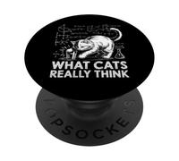 What Cats Really Think Funny Science Cat Knock Over Glass PopSockets Adhesive PopGrip
