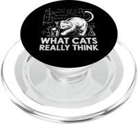 What Cats Really Think Funny Science Cat Knock Over Glass PopSockets PopGrip for MagSafe