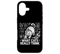 What Cats Really Think Funny Science Chalkboard Cat Knocking Case for iPhone 17