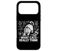 What Cats Really Think Funny Science Chalkboard Cat Knocking Case for iPhone 17 Pro Max