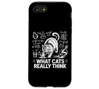 What Cats Really Think Funny Science Chalkboard Cat Knocking Case for iPhone SE (2020) / 7/8