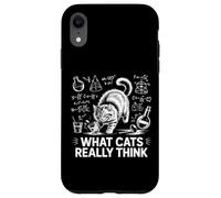What Cats Really Think Funny Science Chalkboard Cat Knocking Case for iPhone XR