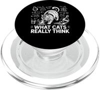 What Cats Really Think Funny Science Chalkboard Cat Knocking PopSockets PopGrip for MagSafe