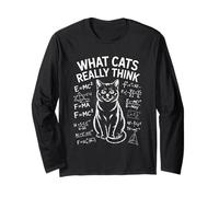 What Cats Really Think Funny Science Equations Long Sleeve T-Shirt