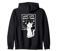 What Cats Really Think Humor Science Zip Hoodie