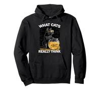 What Cats Really Think Line Art Illustration Pullover Hoodie